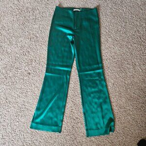 Alice + Olivia Green Silk Pants